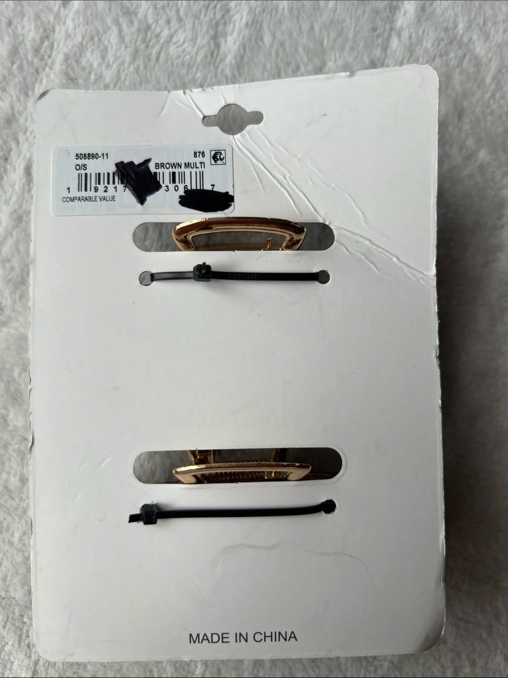 Noir Rectangle Metal Hair Clips